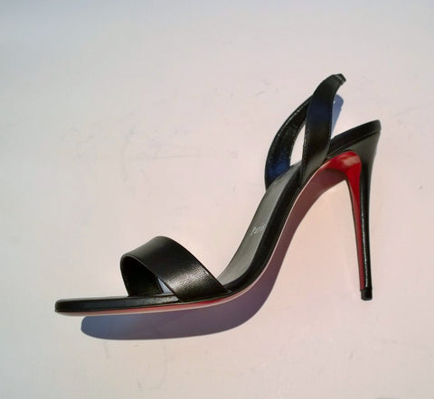 Christian Louboutin O Marylin 100 Black Leather Slingback Sandals New in Box Heels