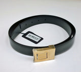 Saint Laurent Cintura Black Leather and Gold Buckle Belt YSL 3cm 30mm