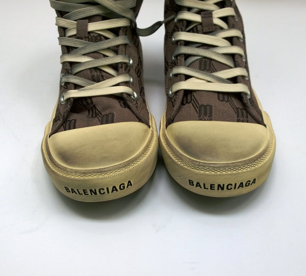 Balenciaga Paris BB Monogram Canvas High Top Sneakers