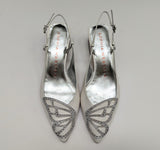 Sophia Webster Butterfly Low Pump White Leather Slingback Block Heels New in Box Wifey for Lifey