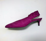 Hermes Gabriela 40 Purple Suede Slingback Heels New In Box