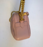 Miu Miu Matelasse Dusty Pink Mauve Leather Camera Bag with Gold Tone Chain