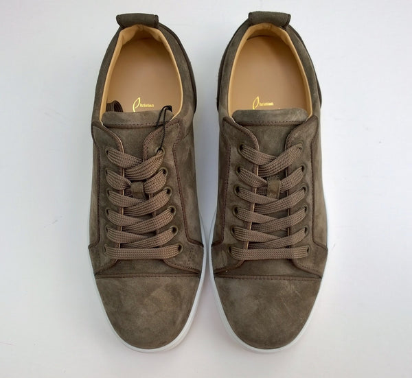 Christian Louboutin Louis Junior Orlato Brown Suede Sneakers Flex