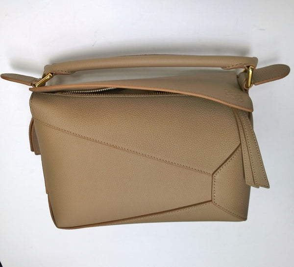 Loewe Puzzle Small Bag in Beige Tan Leather New