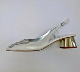 Sophia Webster Butterfly Low Pump White Leather Slingback Block Heels New in Box Wifey for Lifey