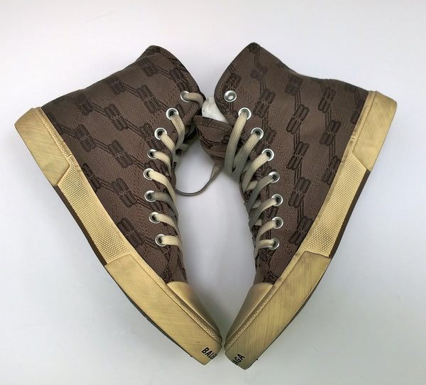 Balenciaga Paris BB Monogram Canvas High Top Sneakers