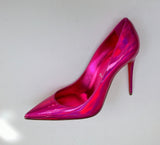 Christian Louboutin Kate 100 Patent Psychic Metallic Pink Heels Fuchsia Shoes Fuxia