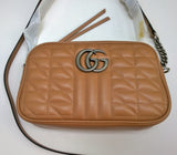 Gucci Marmont Small GG Camera Crossbody Leather Chain Bag