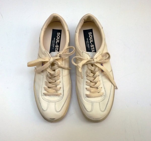 Golden Goose Soul Star Beige Cream Leather Sneakers