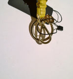 Miu Miu Key Chain Logo Bag Charm with Yellow Leather New in Box
