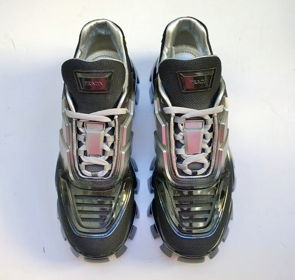 Prada Degrade Sneakers in Black and Silver