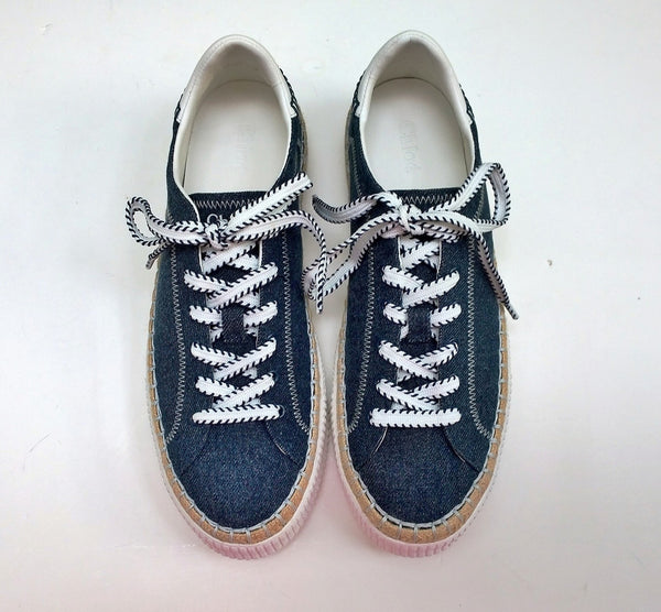 Chloé Telma Sneakers in Dark Denim Espadrille Trainers