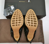 Bottega Veneta Curve Black Woven Leather Sandals Mules