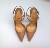 Christian Louboutin Jenlove 100 Blush Warm Beige Nude Ankle Strap Heels