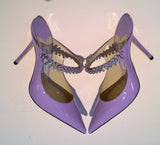 Jimmy Choo Bing 100 Wisteria Aurora Lavender Patent Leather Heels Mules