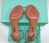 Aquazzura Maxi Tequila 75 Warm Nude Leather Rhinestone Sandals Pink Heels