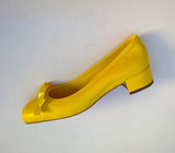 Christian Louboutin Mamaflirt 30 Ballerina Block Heel Pumps in Yellow Leather