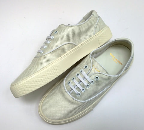 Saint Laurent Venice Low Top Sneakers in Off White Perforated Leather New in Box Trainers