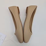 Chloé Marcie Pale Beige Leather Flats with Gold Tone Details New in Box Shoes Delicate Nude