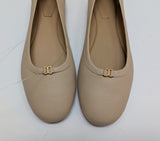 Chloé Marcie Pale Beige Leather Flats with Gold Tone Details New in Box Shoes Delicate Nude