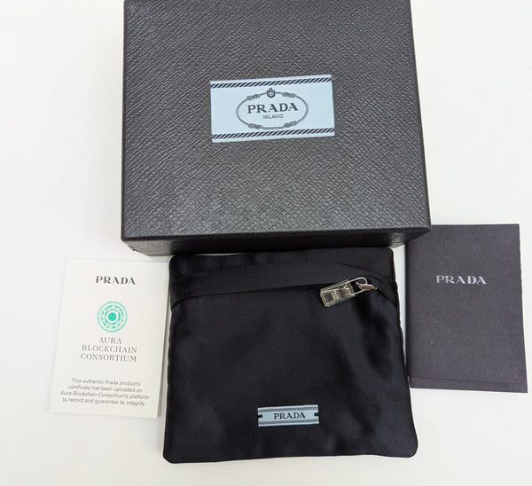 Prada Claw Clip in Silver Metal with Logo New in Box Hair Accessories