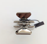 Prada Claw Clip in Silver Metal with Logo New in Box Hair Accessories