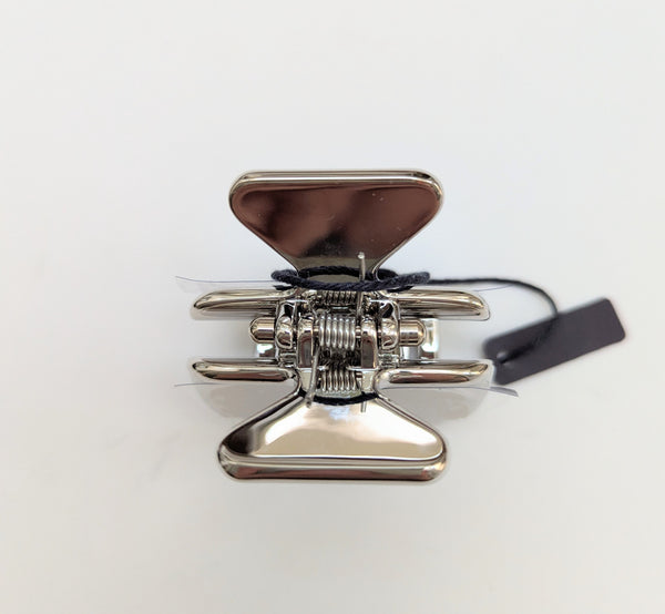 Prada Claw Clip in Silver Metal with Logo New in Box Hair Accessories