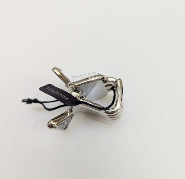 Prada Claw Clip in Silver Metal with Logo New in Box Hair Accessories