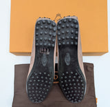 Tod's Dusty Pink Suede Loafers with Rubber Soles Gommino Flats New in Box Shoes