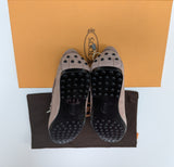 Tod's Dusty Pink Suede Loafers with Rubber Soles Gommino Flats New in Box Shoes