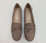 Tod's Dusty Pink Suede Loafers with Rubber Soles Gommino Flats New in Box Shoes