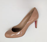 Christian Louboutin Pumppie 85 Nude Patent Round Toe Pumps New in Box Heels