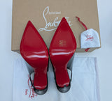 Christian Louboutin Hot Chick 100 Black Patent Slingback Heels New in Box