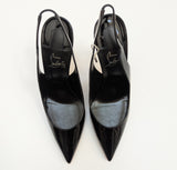 Christian Louboutin Hot Chick 100 Black Patent Slingback Heels New in Box
