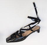 Dior D-Envol Black Patent and Satin Ankle Tie Heels New in Box