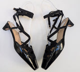 Dior D-Envol Black Patent and Satin Ankle Tie Heels New in Box