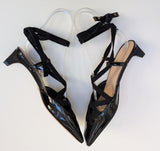 Dior D-Envol Black Patent and Satin Ankle Tie Heels New in Box