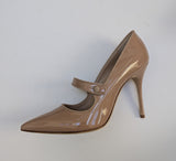 Manolo Blahnik Campari 105 Beige Nude Patent Mary Jane Heels New in Box