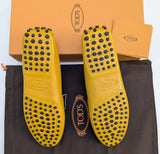 Tod's T Loafers in Mustard Yellow Leather New in Box Shoes