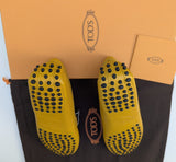 Tod's T Loafers in Mustard Yellow Leather New in Box Shoes