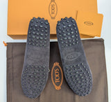 Tod's Driving Shoes Bow Loafers in Dark Navy Suede New in Box