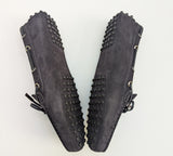 Tod's Driving Shoes Bow Loafers in Dark Navy Suede New in Box