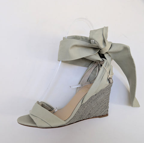 Christian Louboutin Melides du Désert 85 Cotton Canvas Espadrille Wedge Sandals New in Box