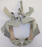 Christian Louboutin Melides du Désert 85 Cotton Canvas Espadrille Wedge Sandals New in Box