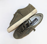 Golden Goose Super-Star Dark Green Distressed Suede-Trimmed Full-Grain Leather Sneakers New in Box