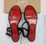 Christian Louboutin Pyraclou 60 Black Studs Platform Wedge Sandals New in Box