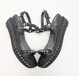 Christian Louboutin Pyraclou 60 Black Studs Platform Wedge Sandals New in Box