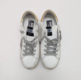 Golden Goose Super Star White Leather Sneakers with Gold Star New in Box