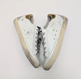Golden Goose Super Star White Leather Sneakers with Gold Star New in Box