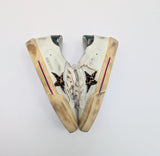 Golden Goose Super-Star Penstar Classic New in Box Calf Leopard Star with Metallic Green Accent